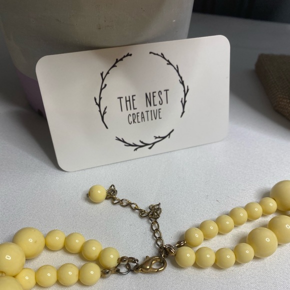 Vintage 2 Layer Pastel Yellow Oversized Pearls - Picture 6 of 6